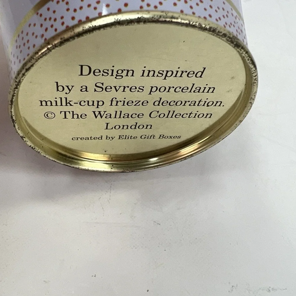 Elite Gift Boxes Wallace Collection Sevres Tin Lavender Gold Rose Finial Good
